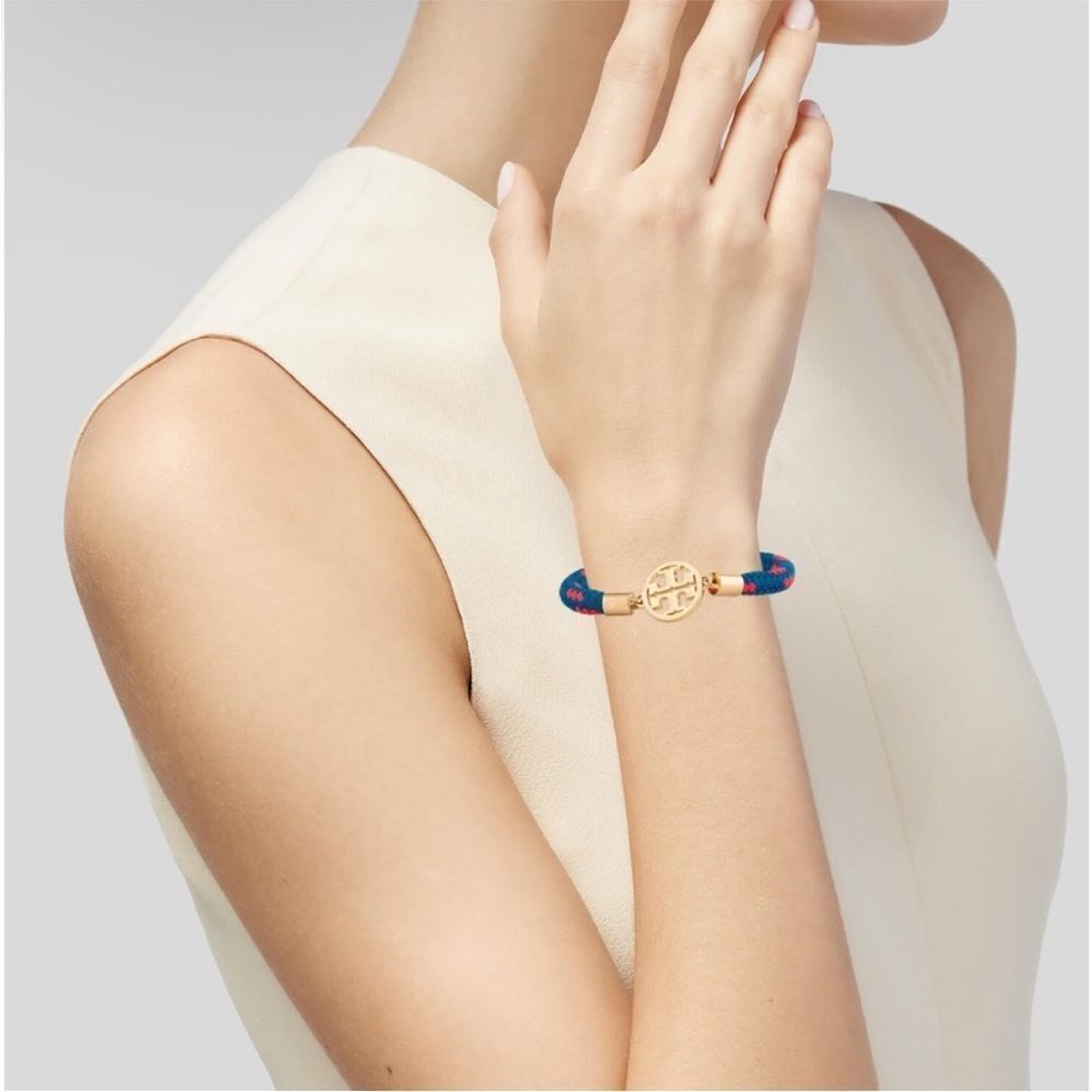 Tory Burch Rope Logo Bracelet Red & Blue